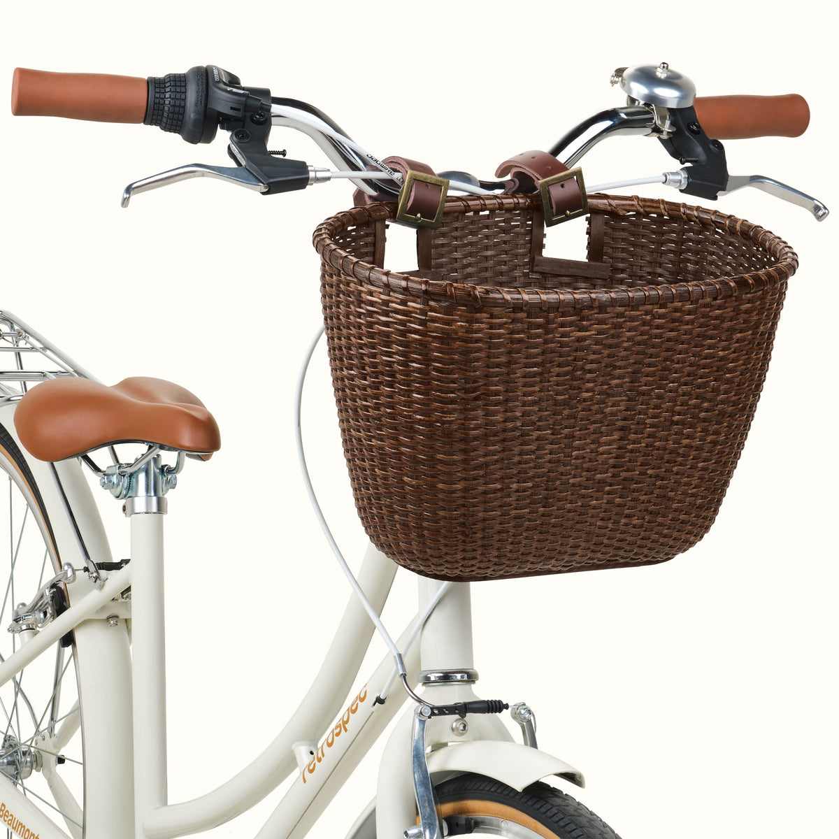 Dreamcatcher Handwoven Cane Bike Basket — photo 8