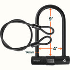 Lookout U-Lock Bike Lock With Cable - 14mm — photo 1