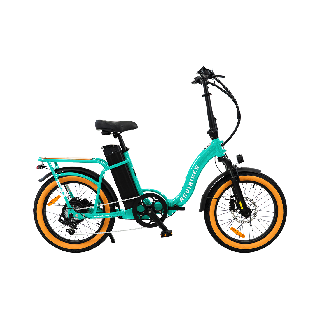 Revi Bikes Rebel.2 Pro Folding Electric Bike, Turquoise, view 1