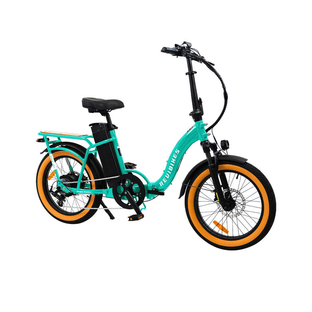 Revi Bikes Rebel.2 Pro Folding Electric Bike, Turquoise, view 3