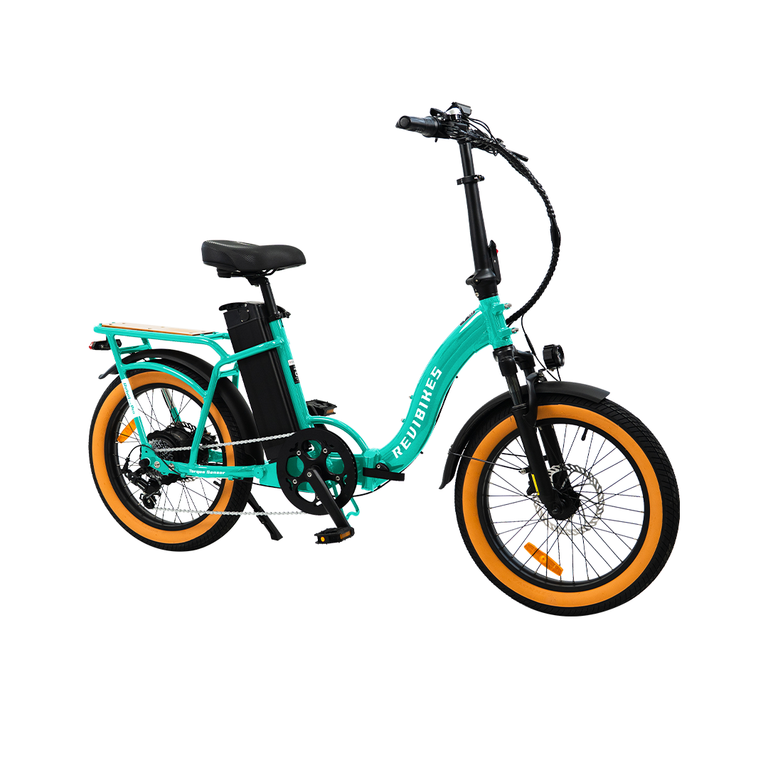 Revi Bikes Rebel.2 Pro Folding Electric Bike, Turquoise, view 3
