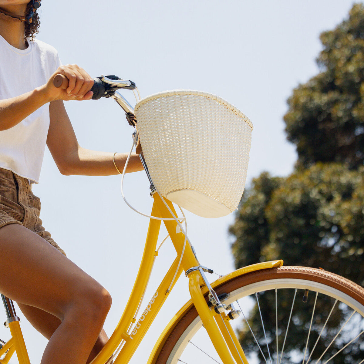 Dreamcatcher Handwoven Cane Bike Basket — photo 9